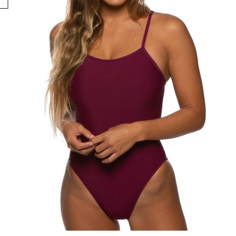 Jolyn Clothing Cabernet Jackson Tie-Back Onesie